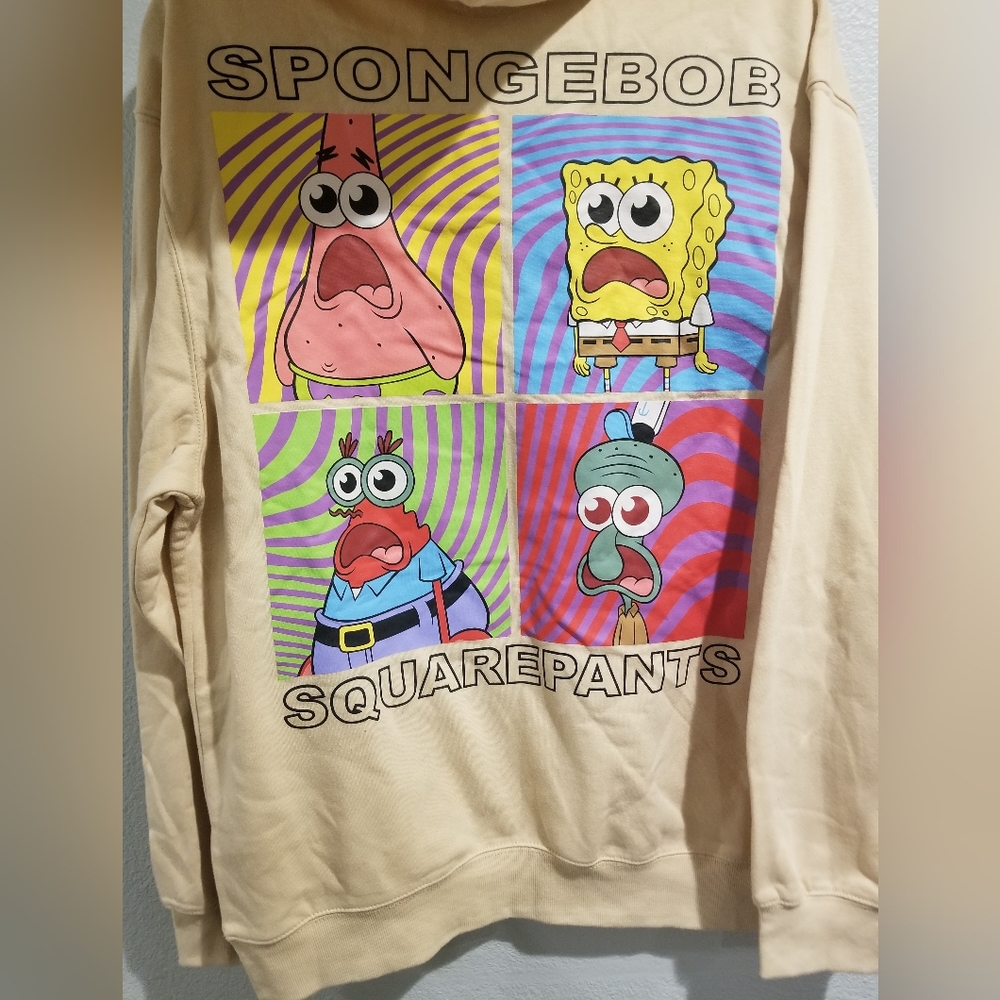 Men's Nickelodeon SpongeBob SquarePants Graphic Pullover Sweatshirt - Tan - Picture 2 of 4
